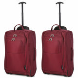 5 Cities (55x35x20cm) Lightweight Cabin Hand Luggage (x2), Fits easyJet/Ryanair Cabin Restrictions 42L